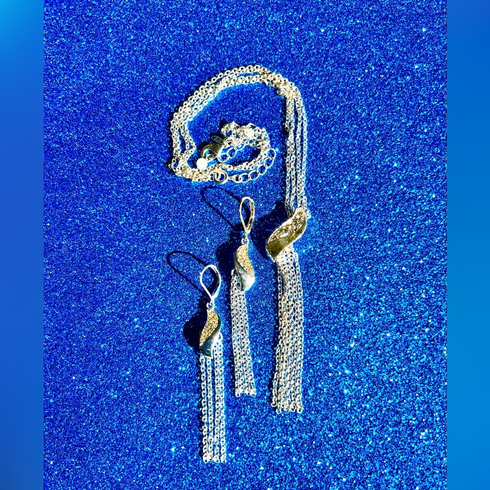 Vintage SAQ tassel necklace & earrings